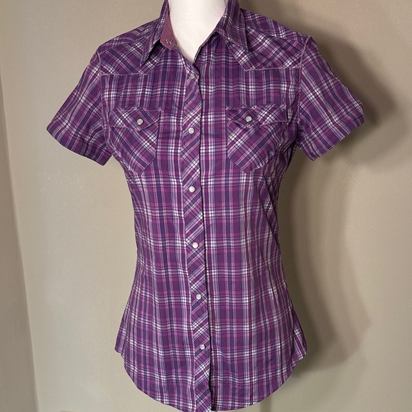 Kuhl Women's Purple Plaid Button Down Shirt - Picture 1 of 12